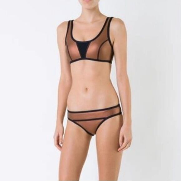 NWT Duskii Neoprene Ochre Bikini Amber Brown Bronze Metallic Set- Size XS - Picture 1 of 16